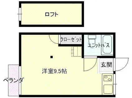 コーポタカヤマ(ワンルーム/2階)の間取り写真