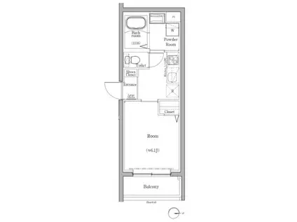 スカイコートソレア新丸子(1K/2階)の間取り写真