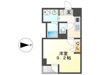 ARTIZA浅間町(1K/4階)の間取り写真