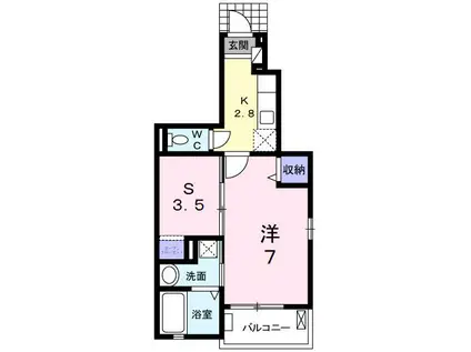 ブリーズ(1SK/1階)の間取り写真