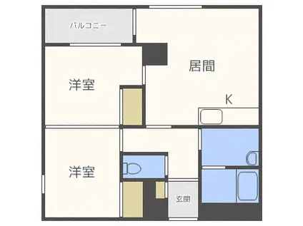 REEF SUITE(2LDK/3階)の間取り写真