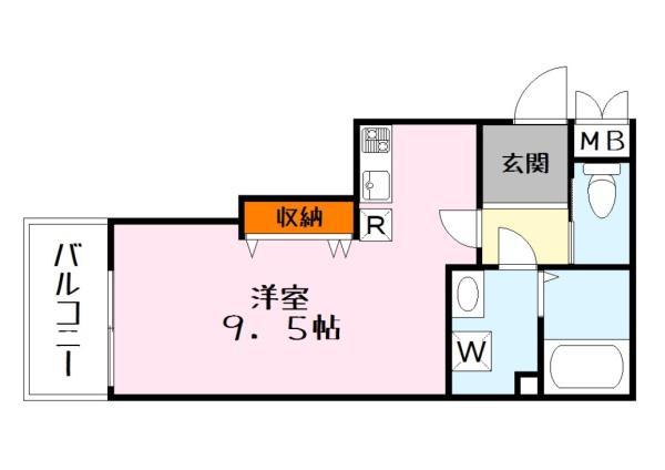 ビエノス野村(ワンルーム/2階)の間取り写真