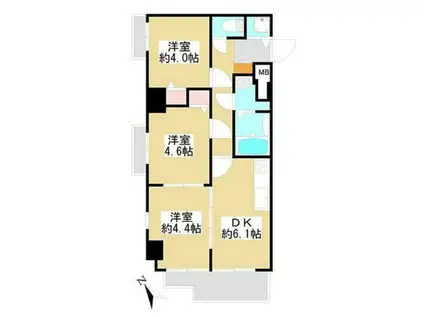 グランパーク東京イースト(3DK/2階)の間取り写真