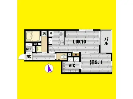 LAPLAGE材木座(1LDK/3階)の間取り写真