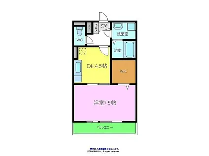 ブールヴァール(1DK/3階)の間取り写真