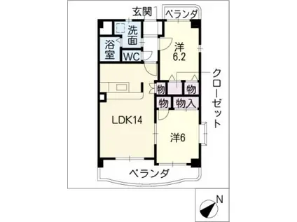 スターライト藤(2LDK/3階)の間取り写真