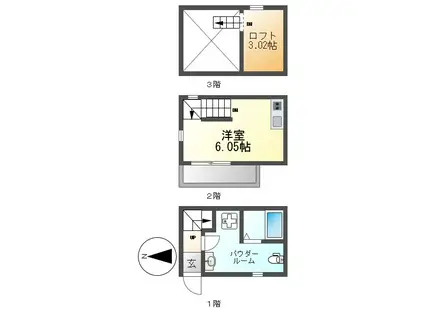 アースクエイク川間(ワンルーム/1階)の間取り写真