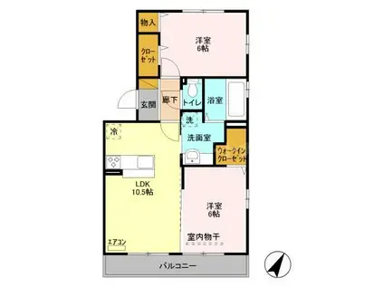 フェリーチェ B(2LDK/3階)の間取り写真