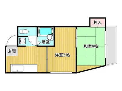 サーティーンマンション(2K/2階)の間取り写真