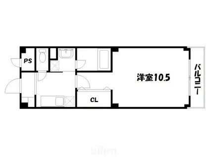 三条双月堂(1K/3階)の間取り写真