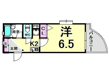 エスリード三宮フラワーロード(1K/11階)の間取り写真