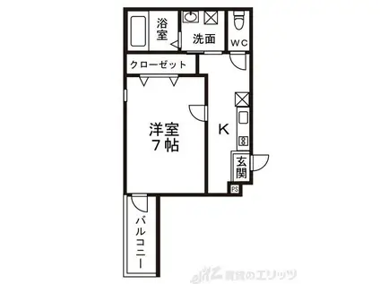 フジパレス垂水町V番館(1K/3階)の間取り写真