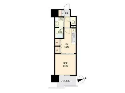 ブリリアンクラス榴岡(1DK/8階)の間取り写真