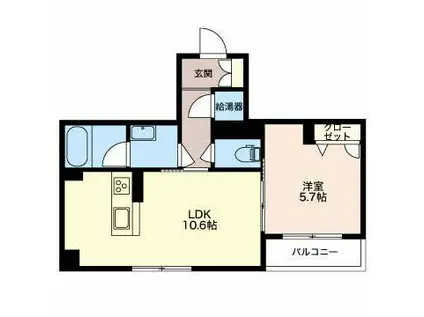 シャンティ(1LDK/2階)の間取り写真