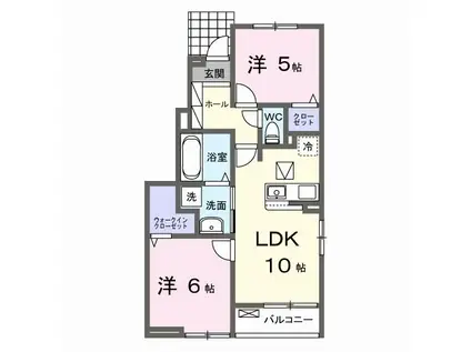光テラス II(2LDK/1階)の間取り写真