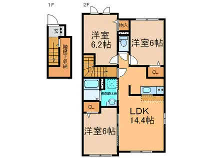 パークサイド21 IIII(3LDK/2階)の間取り写真