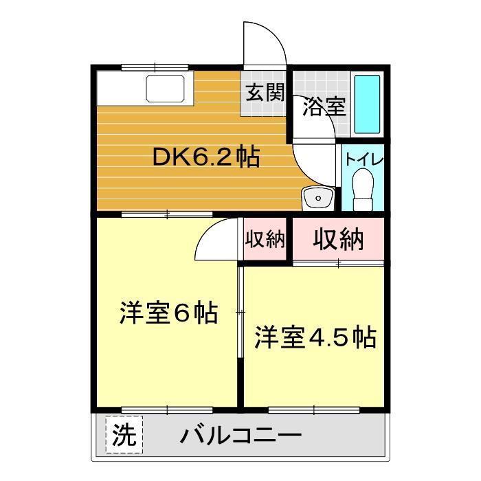 みどりマンション(2DK/2階)の間取り写真