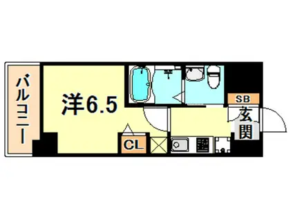 エステムプラザ神戸大開通ルミナス(1K/2階)の間取り写真