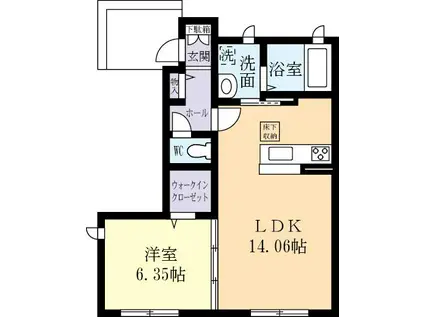 PREMIAS(1LDK/1階)の間取り写真