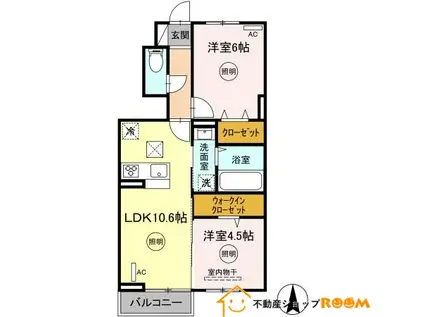 D-ROOM徳益駅前(2LDK/1階)の間取り写真