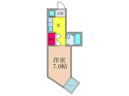 エスポワール千里山(1K/2階)の間取り写真