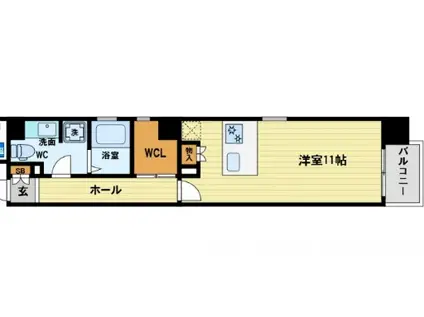 ラ・パサージュ(1K/2階)の間取り写真