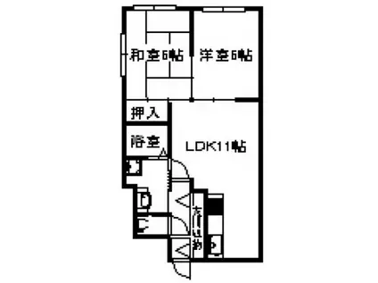 リバーサイドトウトク(2LDK/4階)の間取り写真