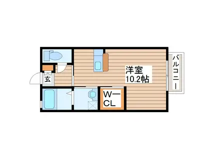 CASA FORESTA(ワンルーム/2階)の間取り写真