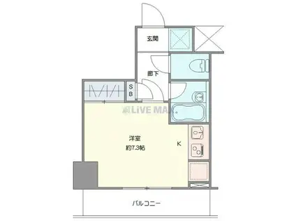 メインステージ錦糸町IV(ワンルーム/9階)の間取り写真