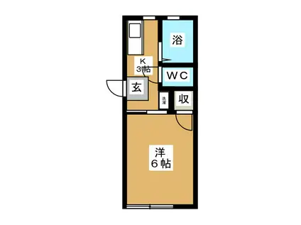 カーサユウキ(1K/1階)の間取り写真