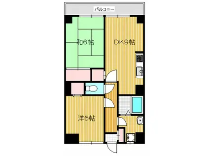 イルヴィラージュ(2DK/3階)の間取り写真