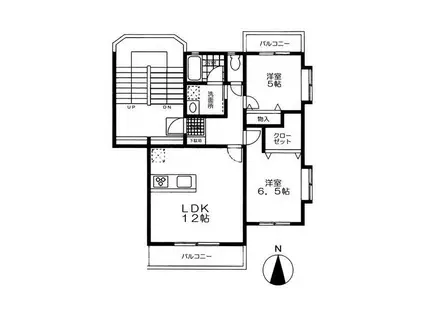 レヴネージュ(2LDK/2階)の間取り写真