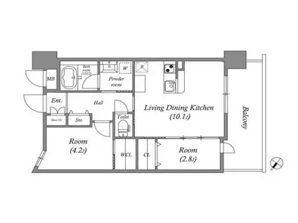 GENOVIA神戸新開地駅前(1SLDK/6階)の間取り写真