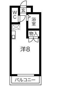 ホーメストつるまい(ワンルーム/6階)の間取り写真