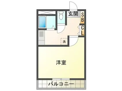 JINハイツ生桑(1K/3階)の間取り写真