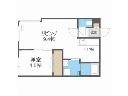 TIAMO SOEN ティアモ桑園(1LDK/4階)の間取り写真