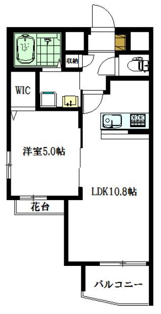 ミノマルビル(1LDK/4階)の間取り写真