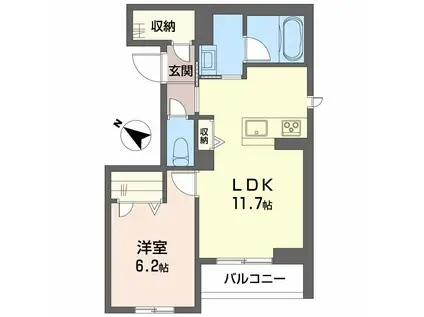 フォレナ・シュシュ(1LDK/2階)の間取り写真