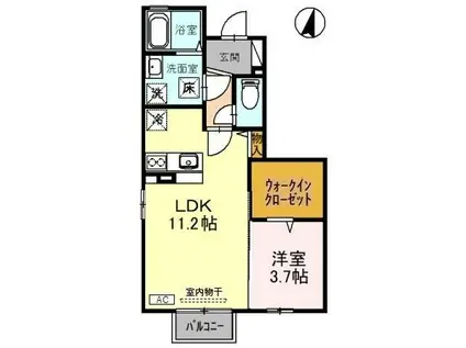 ロミオ・グレース(1LDK/1階)の間取り写真