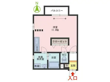 ジョリメゾン(ワンルーム/1階)の間取り写真