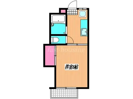 第二コーポ竹泉(1K/2階)の間取り写真