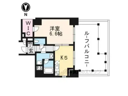 ベラジオ京都西大路2601(1DK/6階)の間取り写真