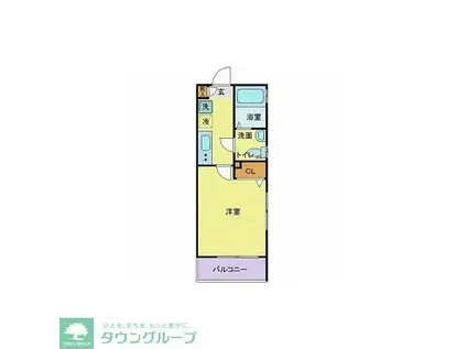 CITY SPIRE西新宿(1K/3階)の間取り写真