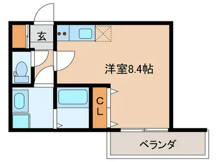 GRAND PALACE 六本松B(ワンルーム/1階)の間取り写真