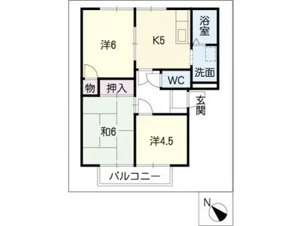 フレグランス昴(3K/1階)の間取り写真
