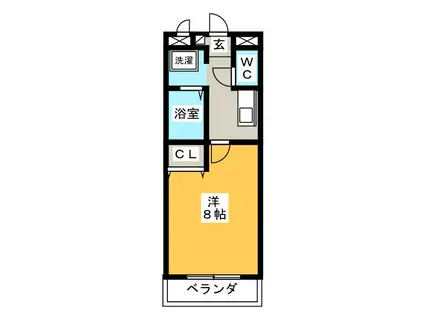 六条サンアルティア(1K/2階)の間取り写真