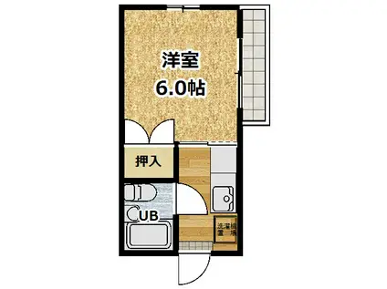 グリシーヌ丹波橋(1K/3階)の間取り写真