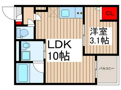 JACK SHIMOFUJISAWA I(1LDK/2階)の間取り写真