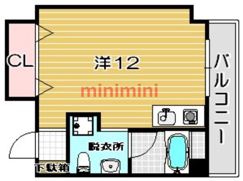 ラ・メゾン甲燿(ワンルーム/3階)の間取り写真