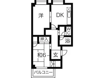 TDマンションPAULOWNIA(2DK/1階)の間取り写真
